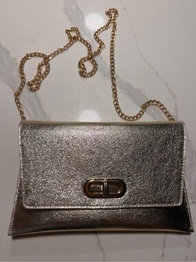 Bakers Metallic Gold Chain Crossbody Bag